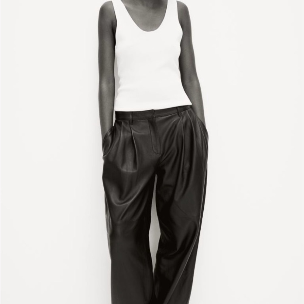 H&M NWT Relaxed-fit Leather Pants Sz 2